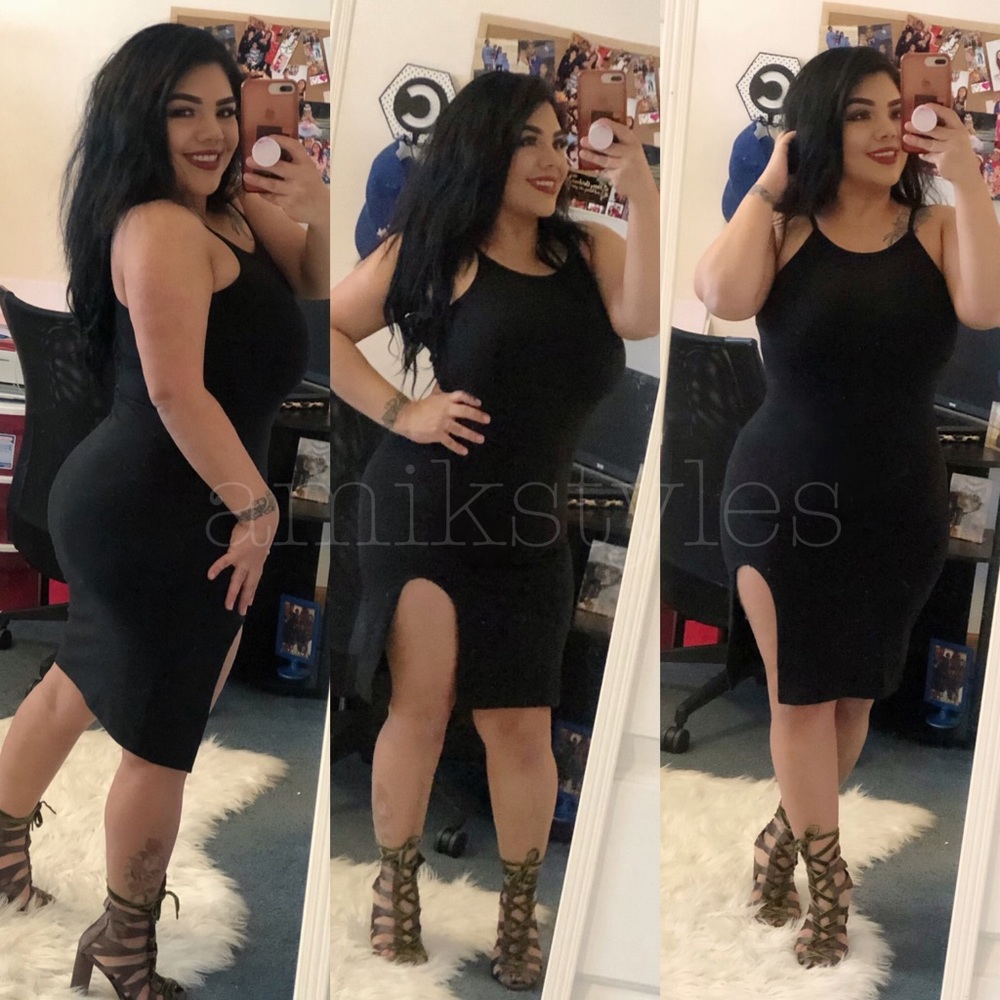 Black tank midi dress